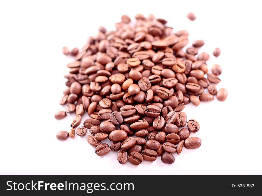 Coffe beans background isolated on white background