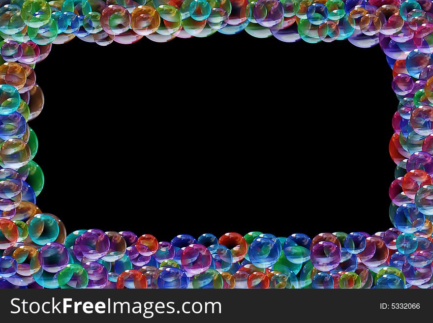 A frame of colors bubbles