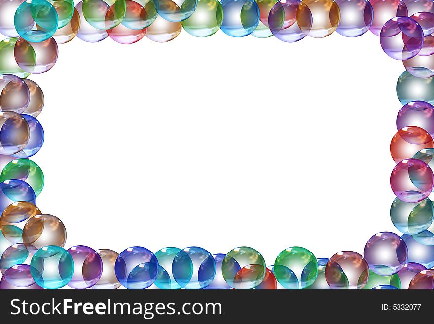 A frame of colors bubbles