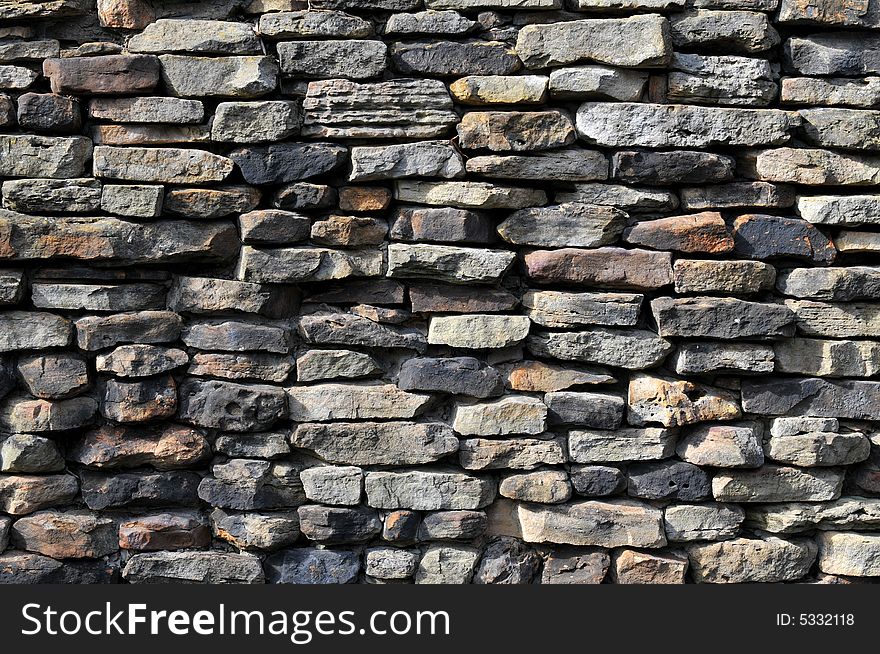 Stone Wall With Different Stones