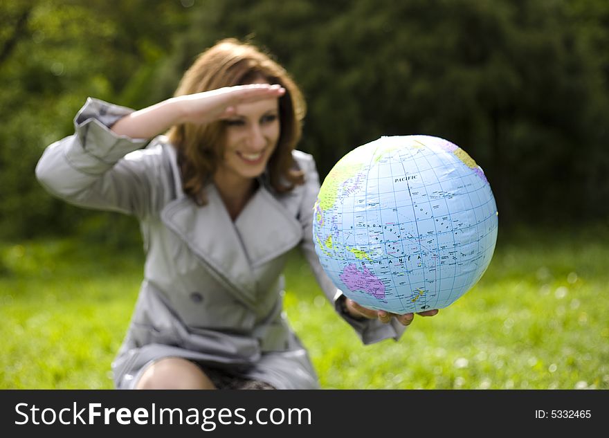 Woman And Globe