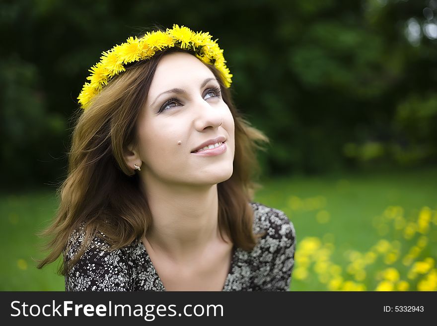 Young Woman On The Flowers. Young Woman On The Flowers