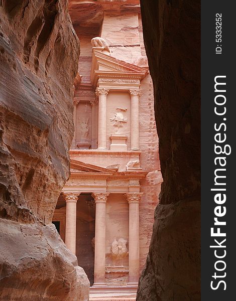 Treasury in the Petra. Jordan.