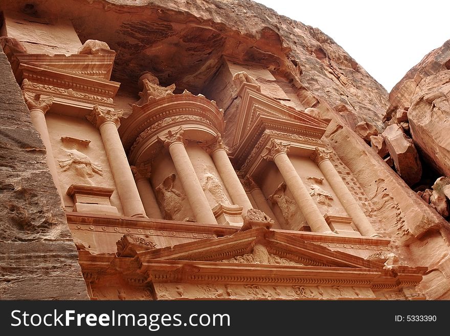 Treasury in the Petra. Jordan.