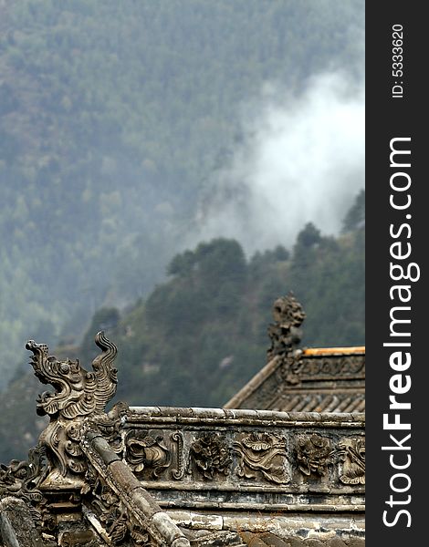 Roofs and eaves of temple