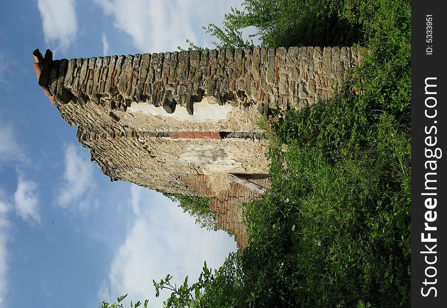 Ruins of an old house in the countryside