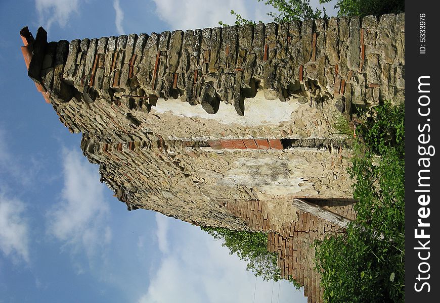 Ruins of an old house in the countryside