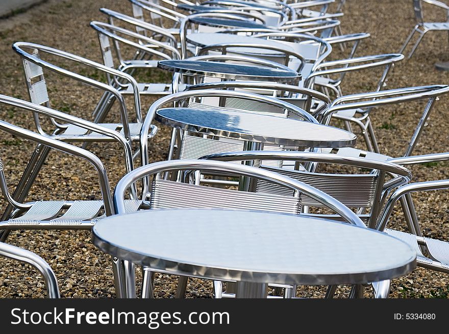 Blank Caffe Desks On Beach