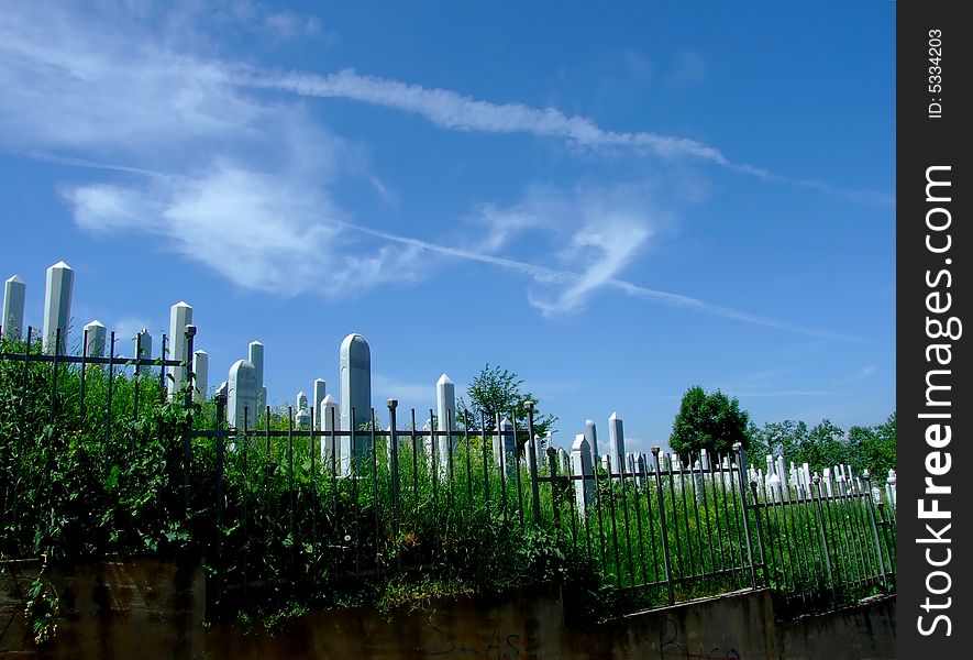 Gravestone on Muslim cementery in Bosnia and Herzegovina