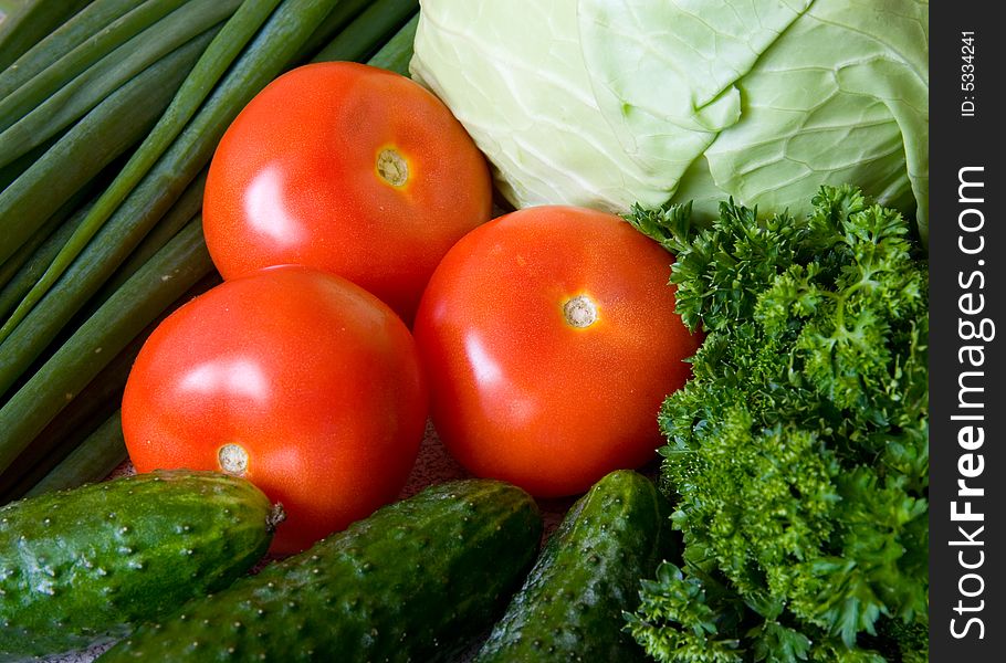 Vegetables for the spring salad