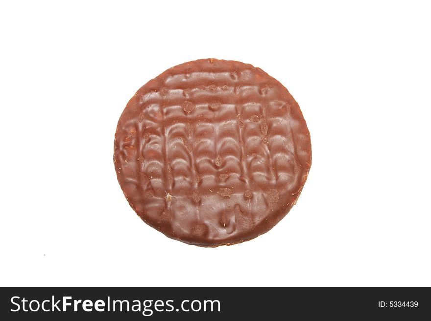 Chocolate biscuit isolated on a white background