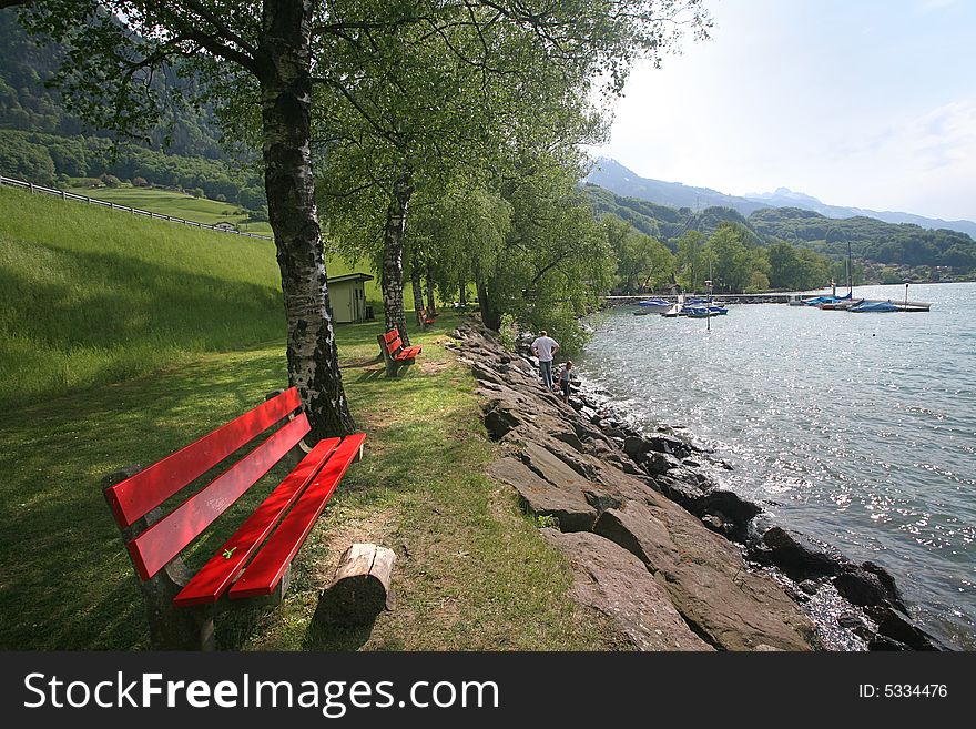 Rest Area On The Swiss Lake