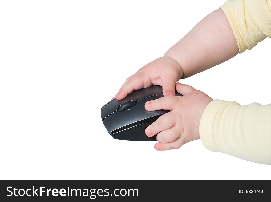 Baby And Computer Mouse