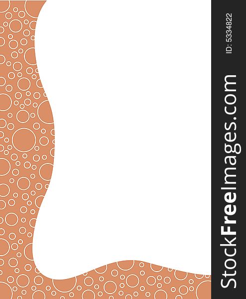 Background with white circles on a orange border on the left and bottom and white place for filling with content. Available as Illustrator-file