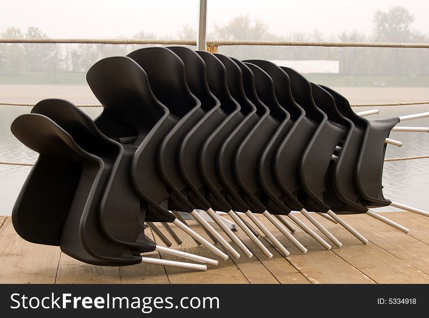 Stacked chairs