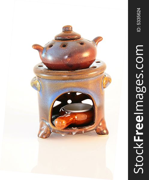 Brown lamp make with ceramics