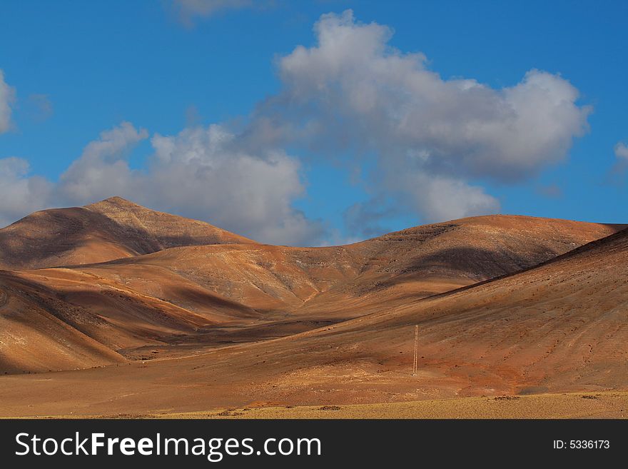 Old volcanic mountains Los Ajaches in Lanzarote