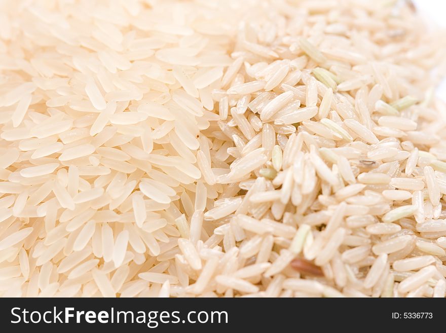 Different type of rice close-up