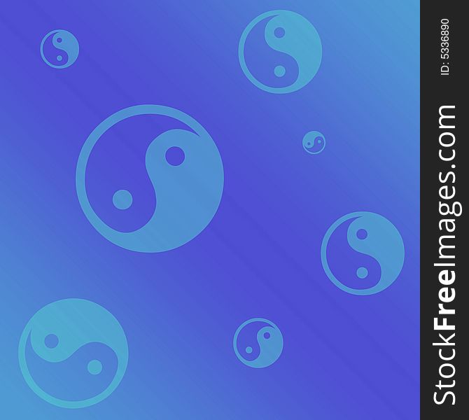 A soft blue background with a random arrangement of yin-yang symbols. A soft blue background with a random arrangement of yin-yang symbols.