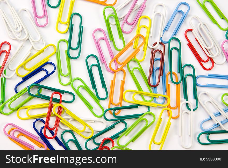 Close-up on some colorful paper-clips. Close-up on some colorful paper-clips.