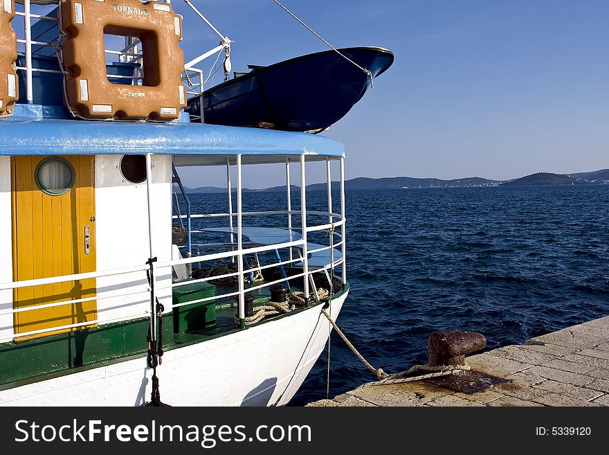 Excursion ship at the port of zadar, croatia