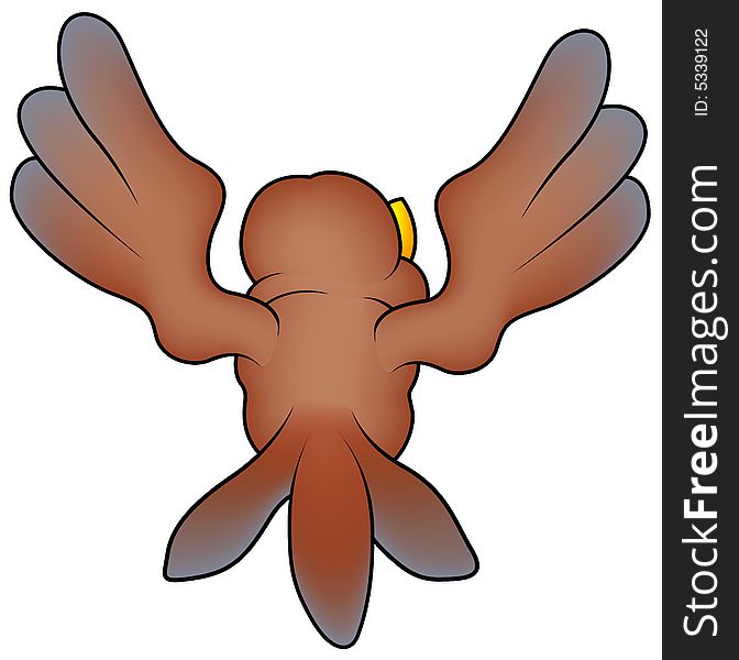 Flying Bird 07_B - brown sparrow illustration as vector