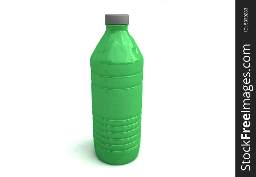 Green plastic bottle For juice.