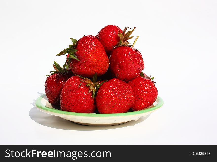 Fresh strawberries on a plate