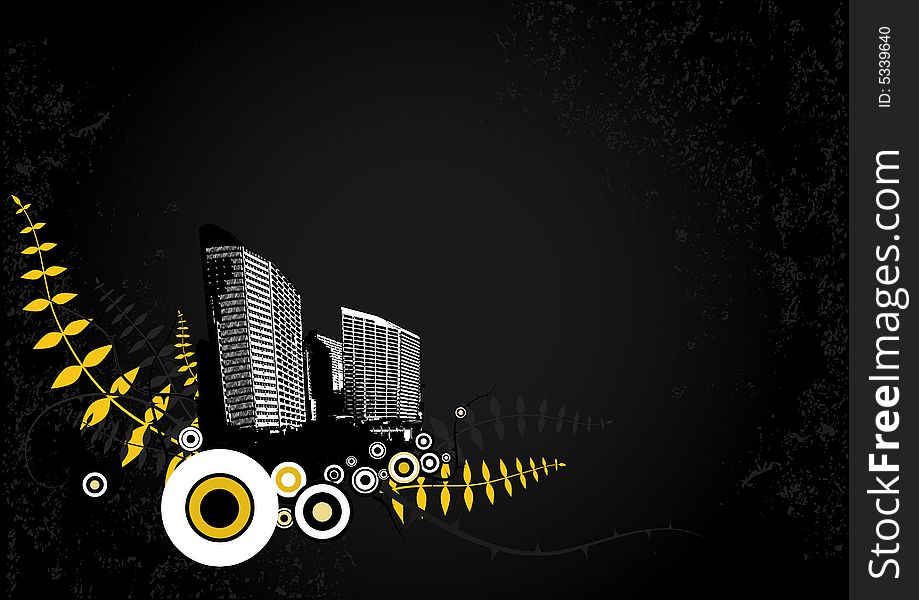 Illustration With City. Vector