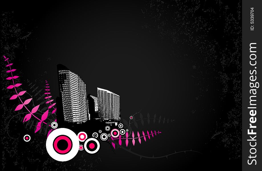 Illustration With City. Vector