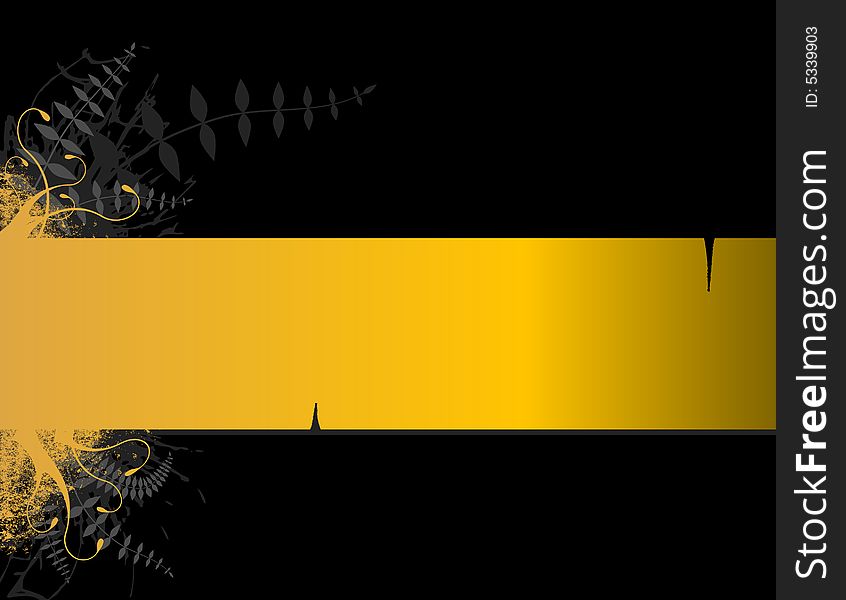 Yellow stripe with place for text. Vector