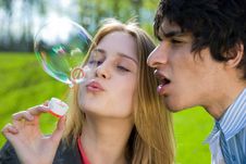 Blowing Bubbles Royalty Free Stock Photo