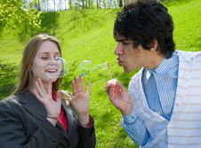 Blowing Bubbles Royalty Free Stock Photo