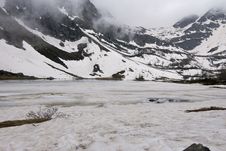 Apry Lake With Snow And Clouds Stock Images