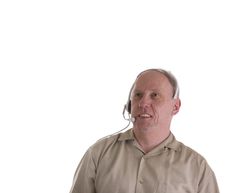 Man With Telephone Headset Looking Up Royalty Free Stock Photos Man With Telephone Headset Looking Up Royalty Free Stock Photos