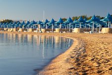 Beach And Parasols Stock Image Beach And Parasols Stock Image