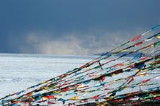 The Buddhist Flags Royalty Free Stock Photo