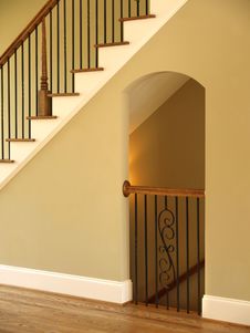 Luxury Model Home Staircase And Lit Opening Stock Photo Luxury Model Home Staircase And Lit Opening Stock Photo