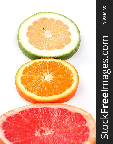 Composition of Tree slice citrus isolated on white. Composition of Tree slice citrus isolated on white