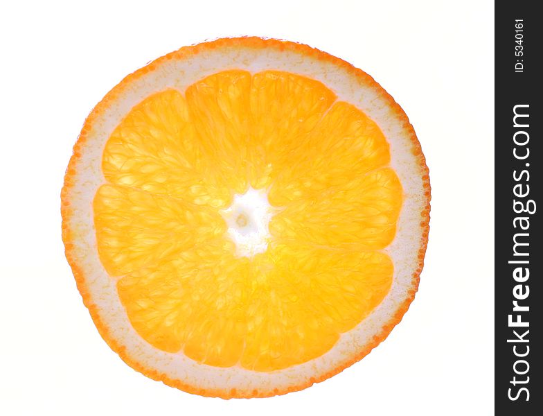 Orange slice isolated on white backgrond