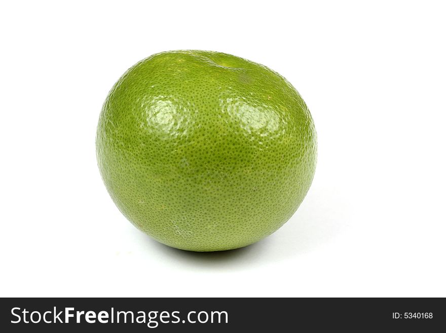 Green grapefruit isolated on white background
