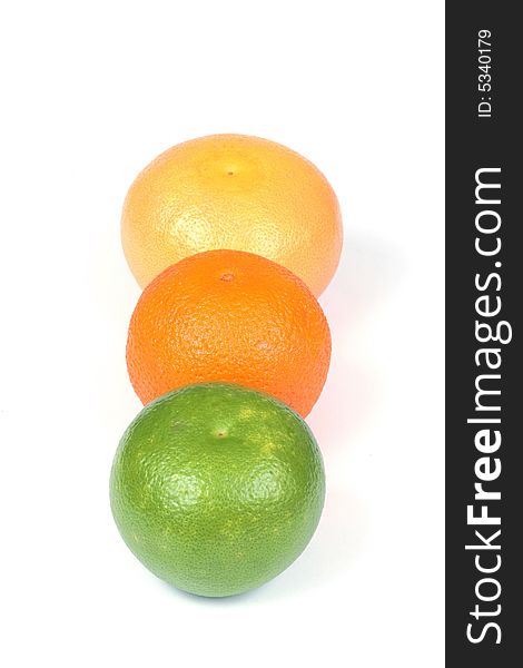 Tropical fruits: orange, sweety, grapefruit isolated on white. Tropical fruits: orange, sweety, grapefruit isolated on white