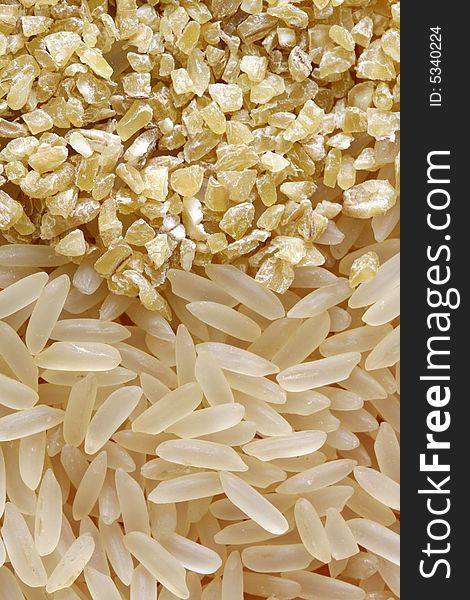Two different types of rice taken with a macro lens