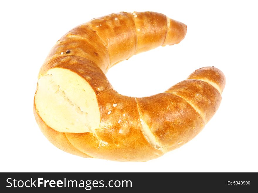 Salted coissant on a white background. Salted coissant on a white background.