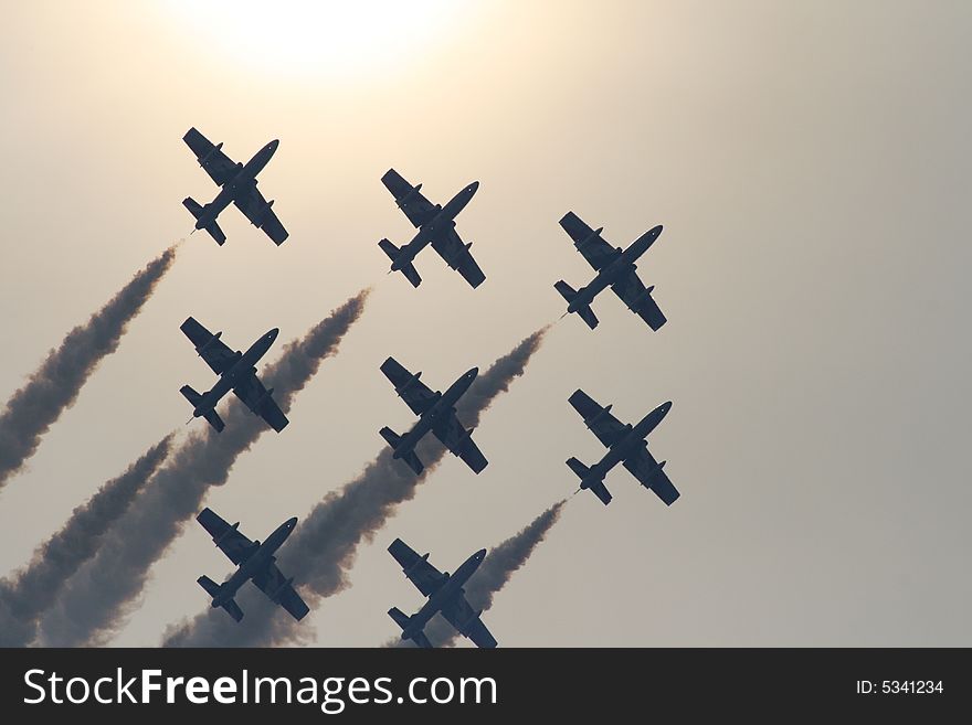 An image of the Italian Acrobatic Air Force. An image of the Italian Acrobatic Air Force