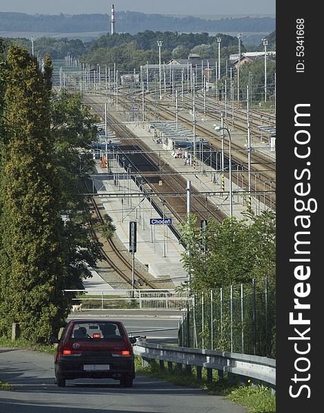 Car Going To The Railway Station