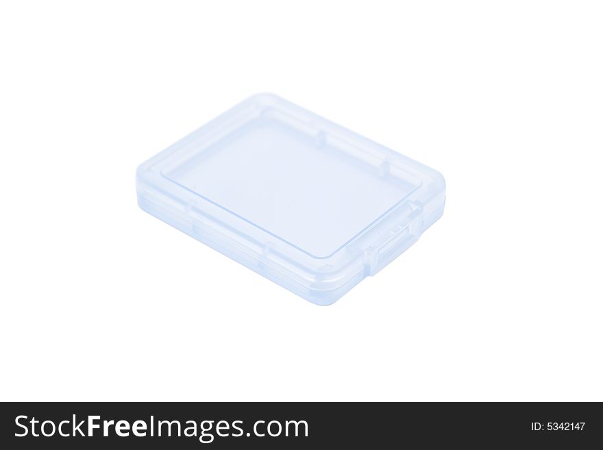 Compact flash memory box isolated on white