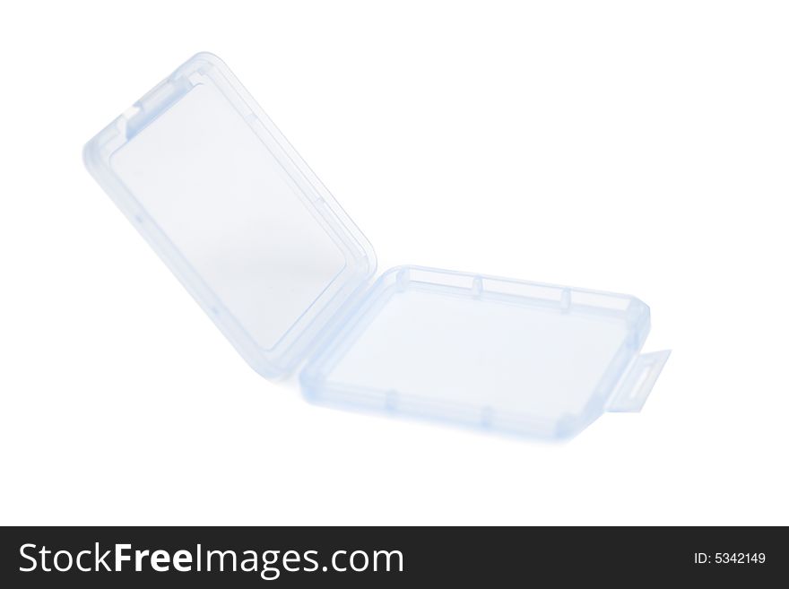 Compact flash memory box isolated on white
