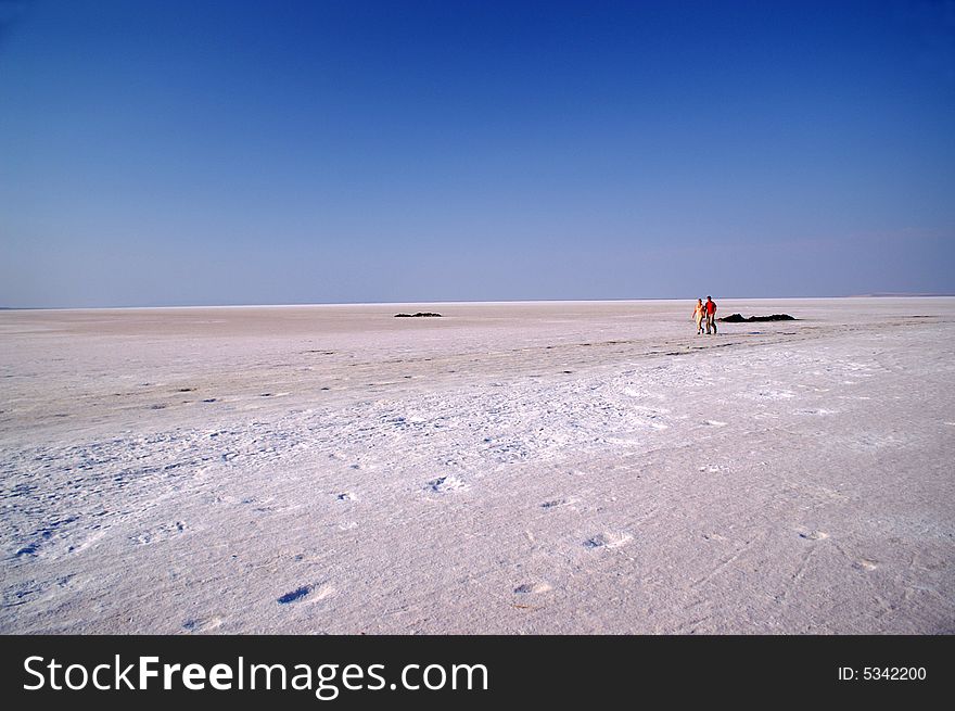 Scenery lake salt in Turkay