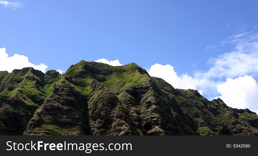 Green mountain at oahu hawaii